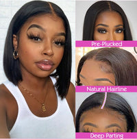 Thumbnail for Short Bob Wig Transparent Lace Brazilian-  180% Density